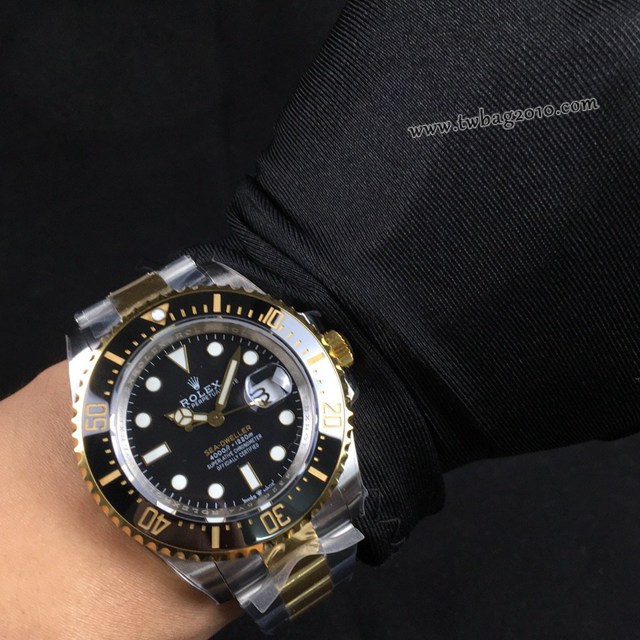 勞力士複刻手錶 勞力士單黃海使型 Rolex間金小鬼王SEA-DEWLLER 126603  gjs1709